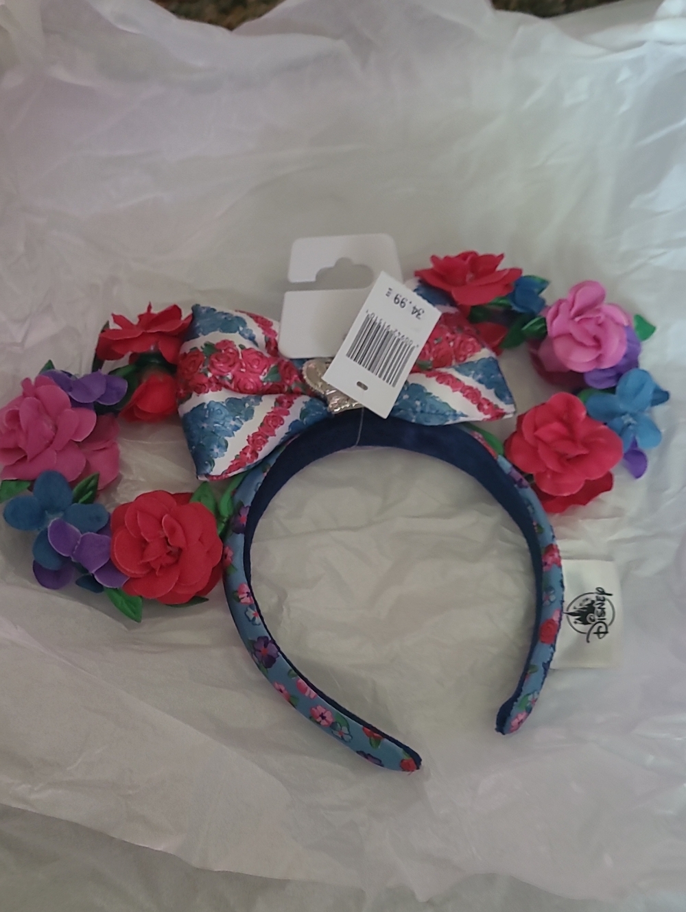 NEW $34 Disney Floral Minnie Ear Headband - Blue, Pink, Red, Purple